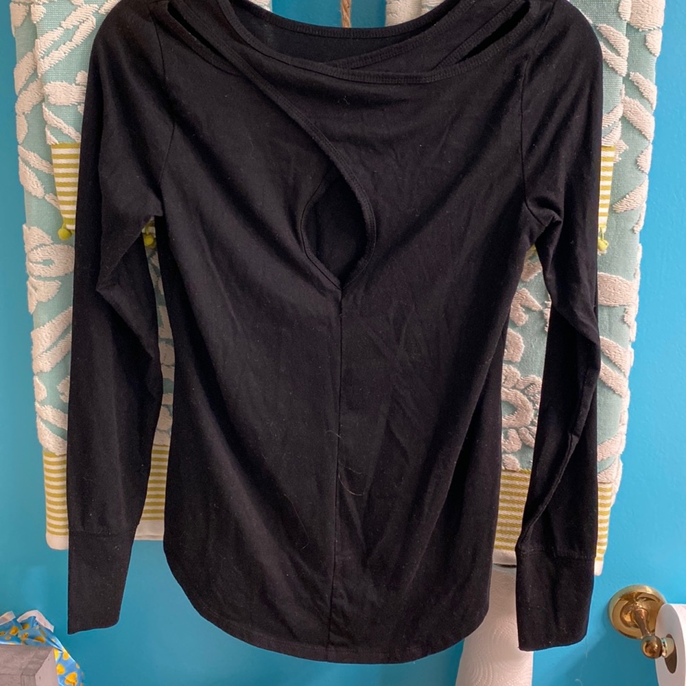 Open keyhole back shirt